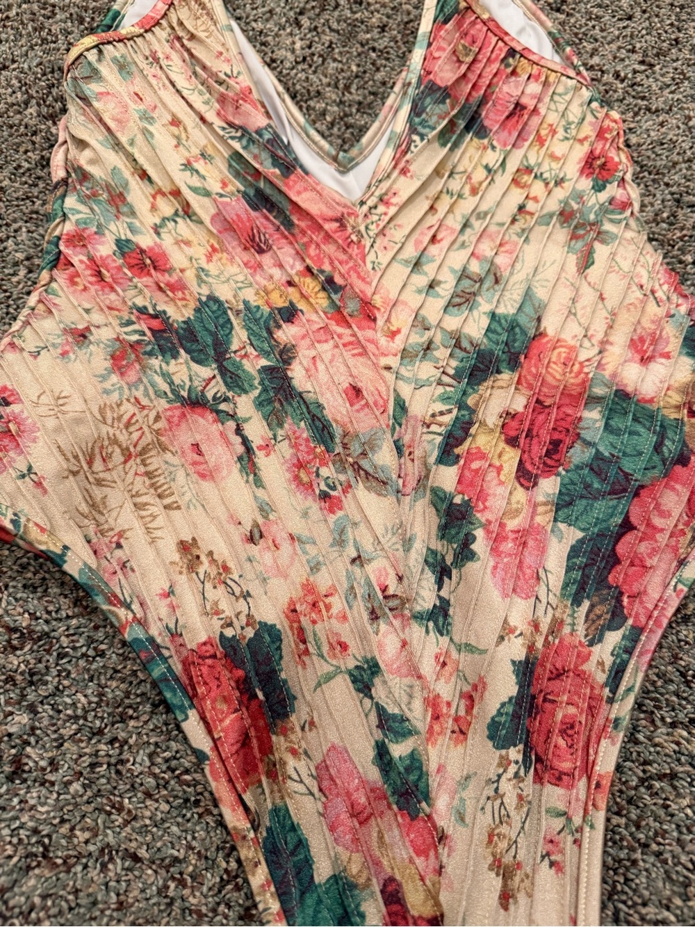 ZIMMERMANN Floral Printed Plunging V-Neck One-Piece Swimsuit US 6-8 (Med) $549 - Picture 4 of 9
